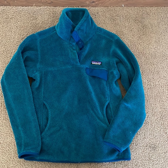 Patagonia Sweaters - Patagonia Re-Tool Snap-T Fleece Pullover  Women's Blue/ Green XS